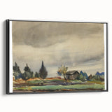 Modern Wall Art of Rainy Landscape Scene - Minimalist Contemporary Style