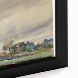 Modern Wall Art of Rainy Landscape Scene - Minimalist Contemporary Style