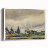 Modern Wall Art of Rainy Landscape Scene - Minimalist Contemporary Style