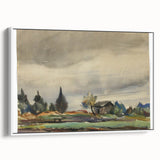 Modern Wall Art of Rainy Landscape Scene - Minimalist Contemporary Style