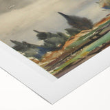 Modern Wall Art of Rainy Landscape Scene - Minimalist Contemporary Style