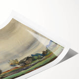 Modern Wall Art of Rainy Landscape Scene - Minimalist Contemporary Style