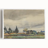 Modern Wall Art of Rainy Landscape Scene - Minimalist Contemporary Style