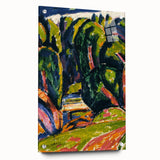 Modern Wall Art - Red Tree Abstract Landscape in Vibrant Expressionist Style