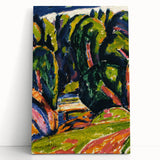 Modern Wall Art - Red Tree Abstract Landscape in Vibrant Expressionist Style