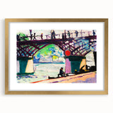 Modern Wall Art of Vibrant Bridge Scene - Abstract Contemporary Style