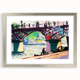 Modern Wall Art of Vibrant Bridge Scene - Abstract Contemporary Style