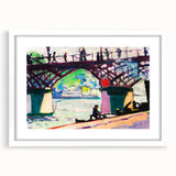 Modern Wall Art of Vibrant Bridge Scene - Abstract Contemporary Style