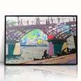 Modern Wall Art of Vibrant Bridge Scene - Abstract Contemporary Style