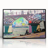 Modern Wall Art of Vibrant Bridge Scene - Abstract Contemporary Style