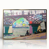 Modern Wall Art of Vibrant Bridge Scene - Abstract Contemporary Style