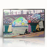 Modern Wall Art of Vibrant Bridge Scene - Abstract Contemporary Style