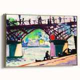 Modern Wall Art of Vibrant Bridge Scene - Abstract Contemporary Style