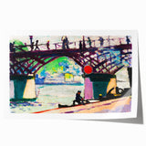 Modern Wall Art of Vibrant Bridge Scene - Abstract Contemporary Style