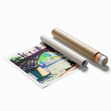 Modern Wall Art of Vibrant Bridge Scene - Abstract Contemporary Style