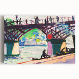 Modern Wall Art of Vibrant Bridge Scene - Abstract Contemporary Style