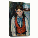 Modern Wall Art - Boy in a Red Vest Portrait by Paul Cézanne
