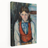 Modern Wall Art - Boy in a Red Vest Portrait by Paul Cézanne