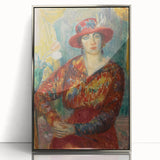 Modern Wall Art - Woman in Red Blouse with Tulips by Glackens