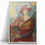 Modern Wall Art - Woman in Red Blouse with Tulips by Glackens