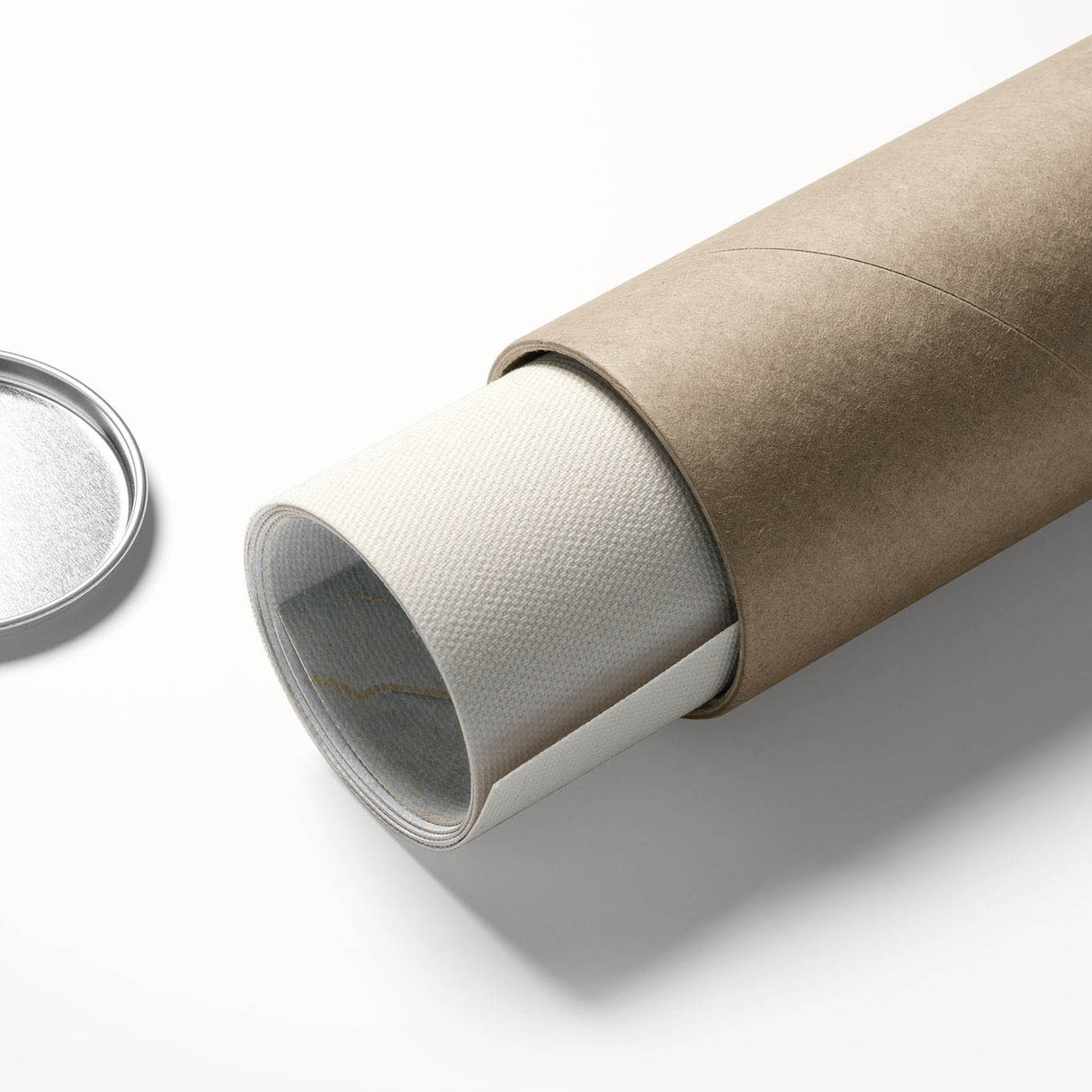 Vibrant rolled canvas showcasing a dramatic landscape of rugged cliffs and serene ocean waves, ideal for home decor. Packaged securely in a protective tube for easy transport.