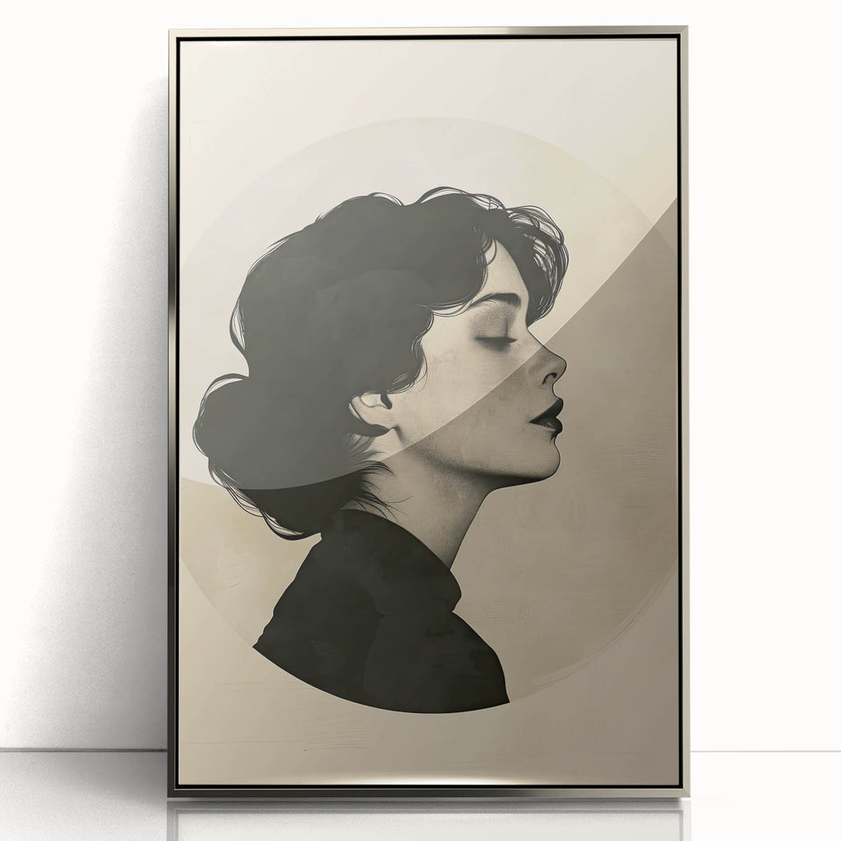 Elegant Dining Room Wall Art - Modern Black & White Portrait Print