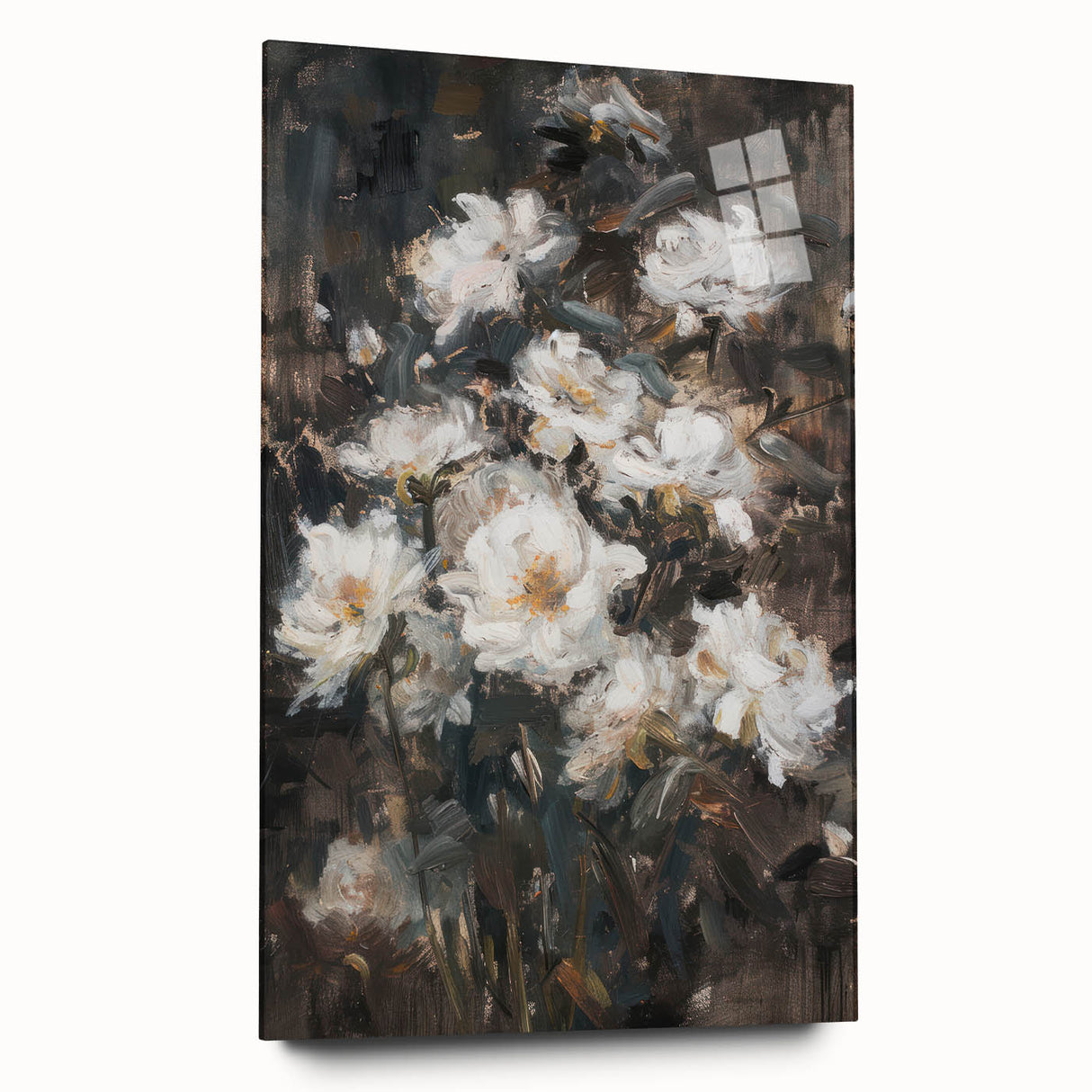 Moody Floral Living Room Wall Art – Modern Canvas Print