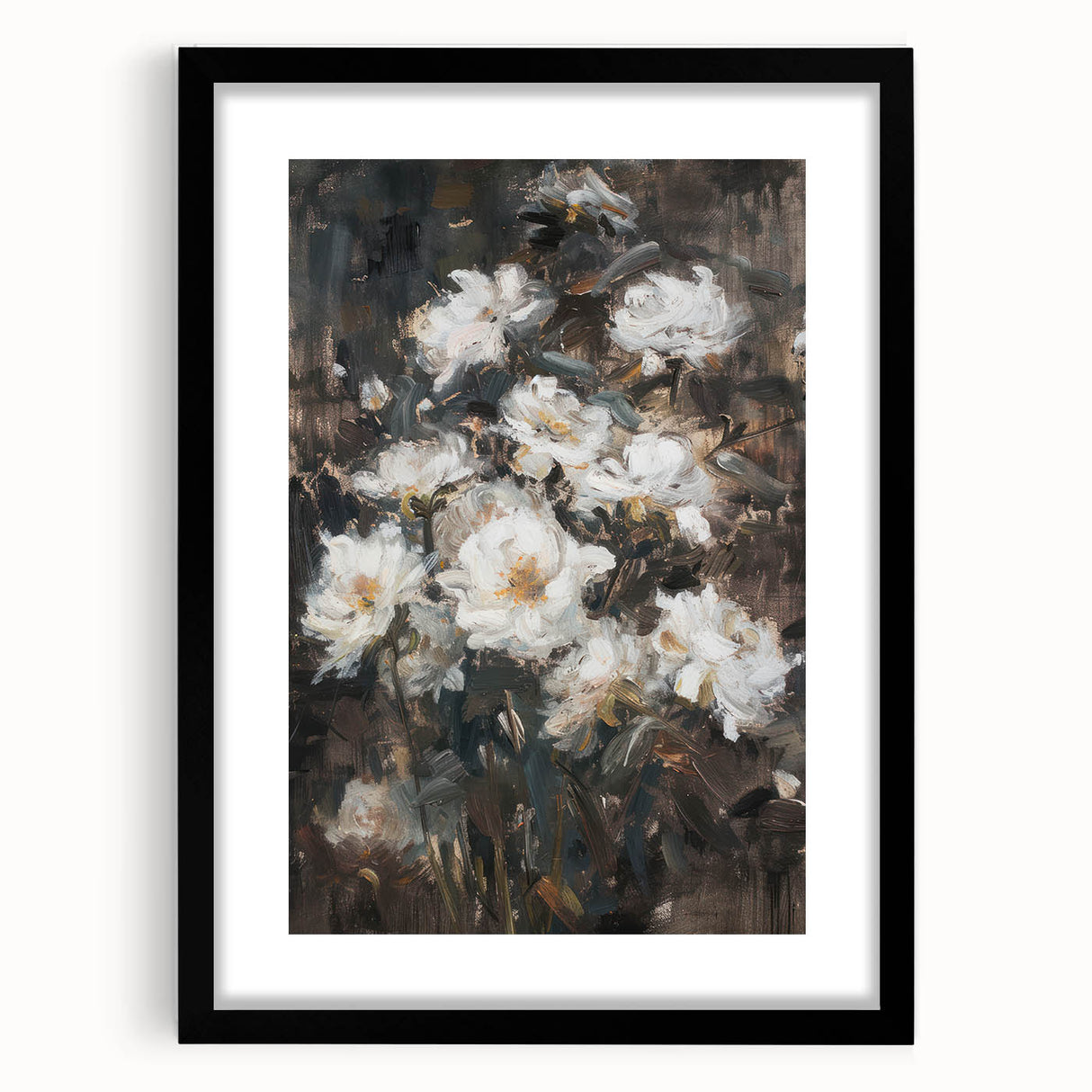 Moody Floral Living Room Wall Art – Modern Canvas Print