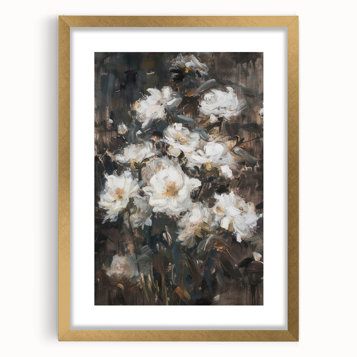 Moody Floral Living Room Wall Art – Modern Canvas Print