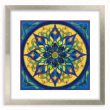 Abstract geometric frame with a silver matte finish, showcasing a modern design, ideal for contemporary art displays or home decor enhancements. The frame's sleek lines and reflective surface add a touch of elegance to any setting.