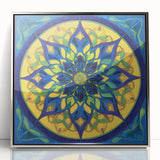 Framed abstract geometric artwork showcasing a silver color scheme, set against a minimalistic background, ideal for modern home decor or office spaces. This eye-catching piece adds a contemporary touch to any interior design.