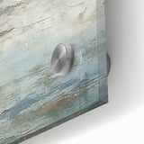 Close-up of a vibrant abstract landscape wall art piece printed on acrylic glass, showcasing rich colors and intricate details, perfect for modern home decor.