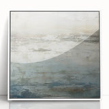 Framed abstract landscape wall art showcasing vibrant colors and intricate designs, with a sleek white frame enhancing its modern aesthetic, perfect for home decor.