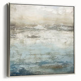 Abstract landscape wall art in a sleek silver frame, showcasing vibrant colors and textured details, ideal for modern home decor. Perfect for adding a contemporary touch to any space, this piece enhances artistic ambiance.