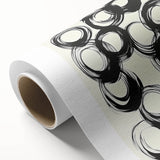 Abstract Art Prints – Rhythmic Ink Circles on Neutral Canvas