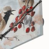 Close-up of an intricate acrylic glass artwork depicting colorful animals, showcasing vivid details and textures that enhance its vibrant design. Ideal for modern home decor.