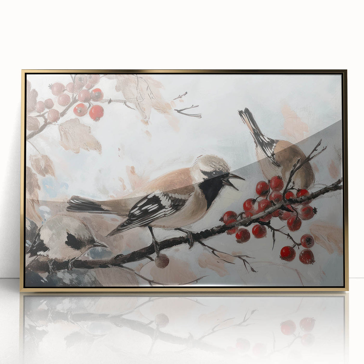 Framed acrylic artwork featuring a vibrant gold animal design, showcasing intricate details and a modern aesthetic, perfect for enhancing contemporary decor.