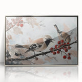 Framed acrylic artwork featuring a silver design of stylized animals, showcasing intricate details and vibrant colors, perfect for modern home decor or office space.