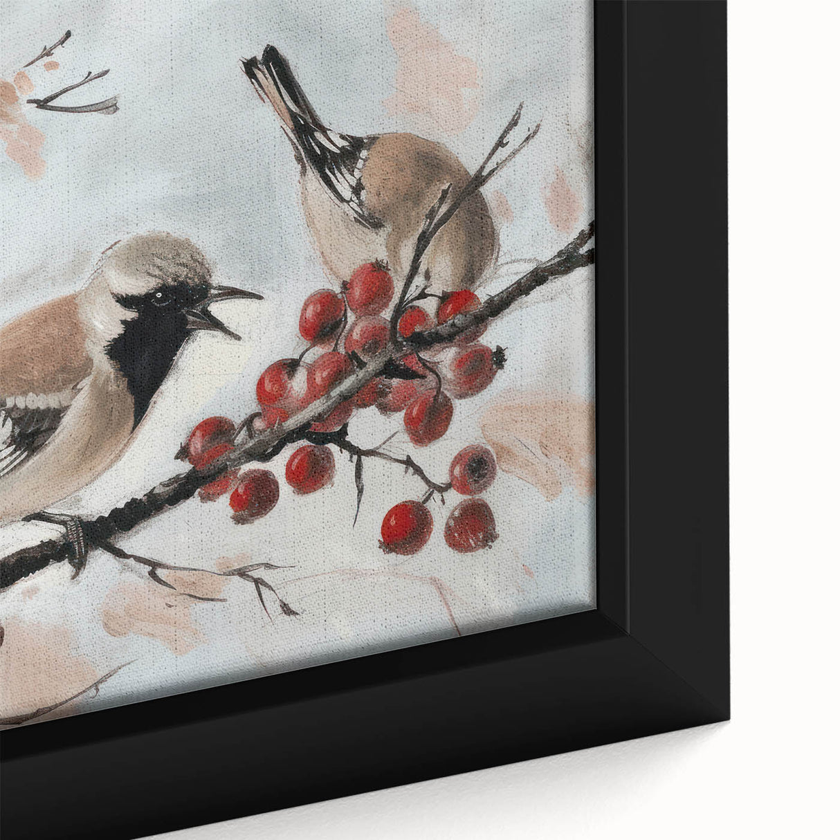 Close-up of a framed canvas featuring vibrant animal designs in a colorful, contemporary style, showcasing intricate details and textures ideal for home decor.