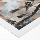 Rolled canvas print showcasing a vibrant animal-themed design, featuring intricate details and rich colors, securely packaged in a sturdy cardboard tube for safe delivery.