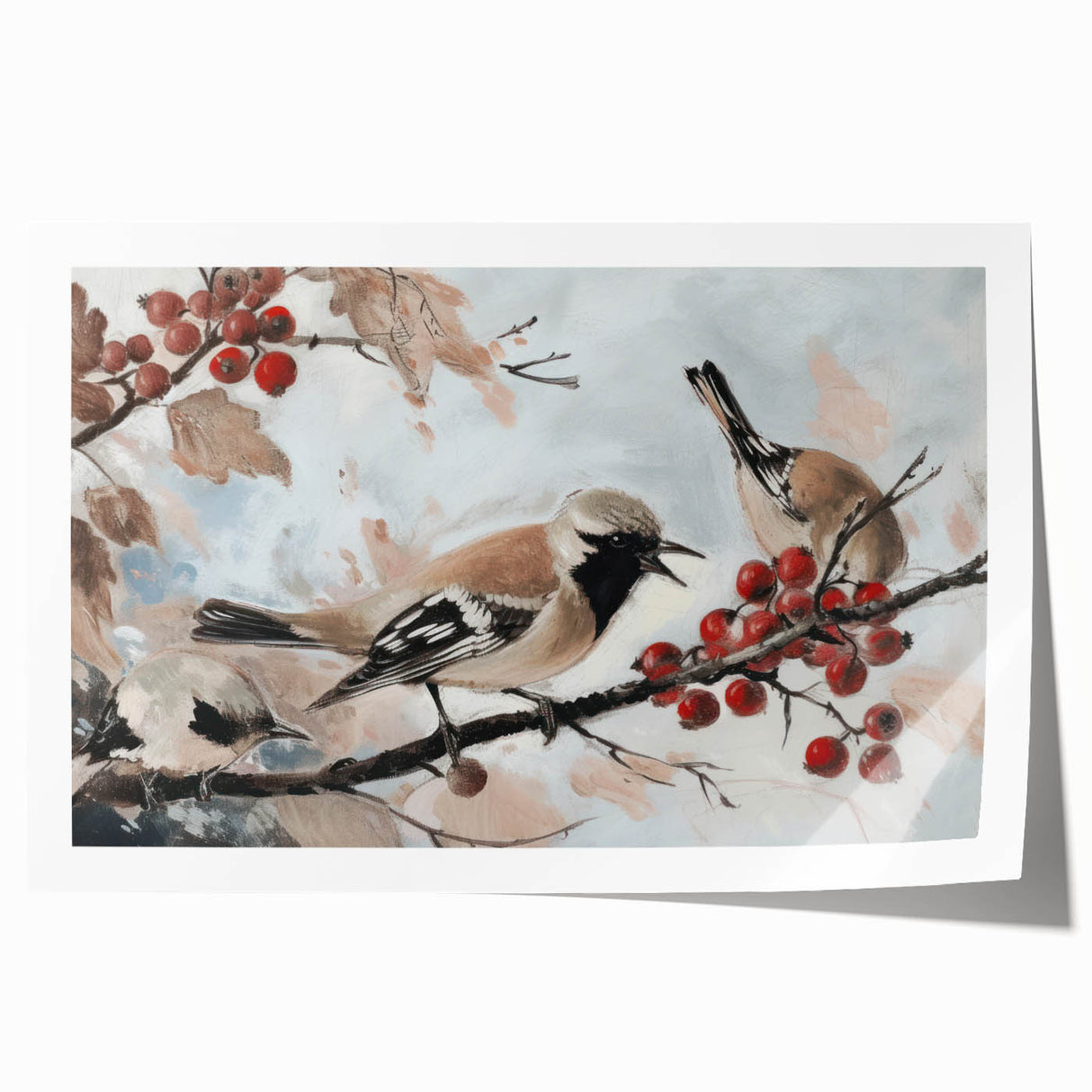Rolled canvas print showcasing a vibrant animal design, featuring intricate details and rich colors, securely packaged in a protective cardboard tube for easy transport.