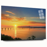 Elegant landscape bridge design crafted from acrylic glass, showcasing a side view without pins. The artwork features a blend of vibrant colors and intricate details, perfect for modern decor.