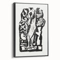 Modern Wall Art - Bold Black & White Crowing Rooster - Art Print