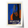 Retro Venice Travel Poster - Vintage Italy Gondola Wall Art
