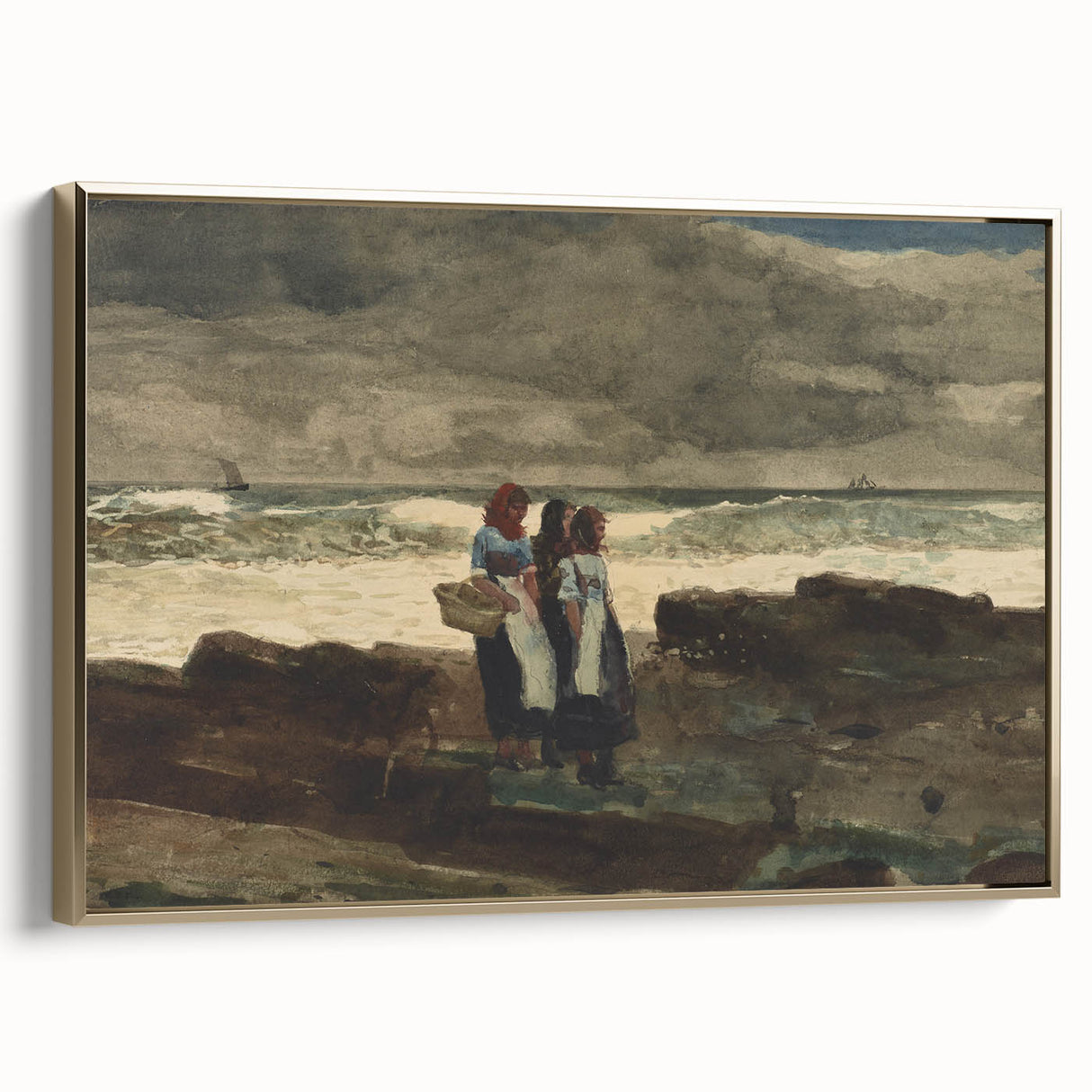 Sun and Clouds Realism Art Print - Winslow Homer Coastal Canvas Decor