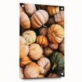 Large abstract wall art featuring autumnal hues on acrylic glass, ideal for bedroom or dining room decor.