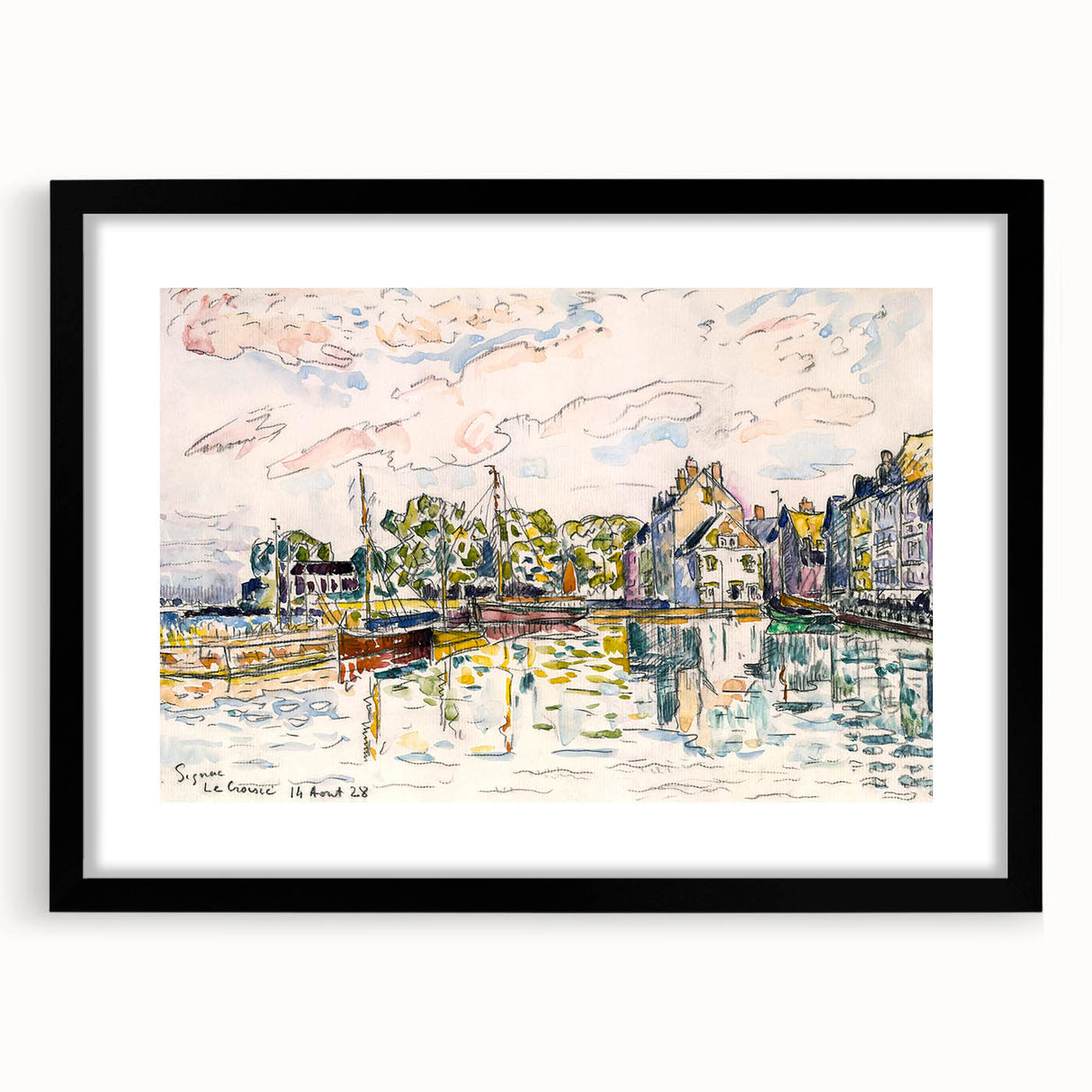 Modern Wall Art of Scenic Harbor - Abstract Coastal Contemporary Style