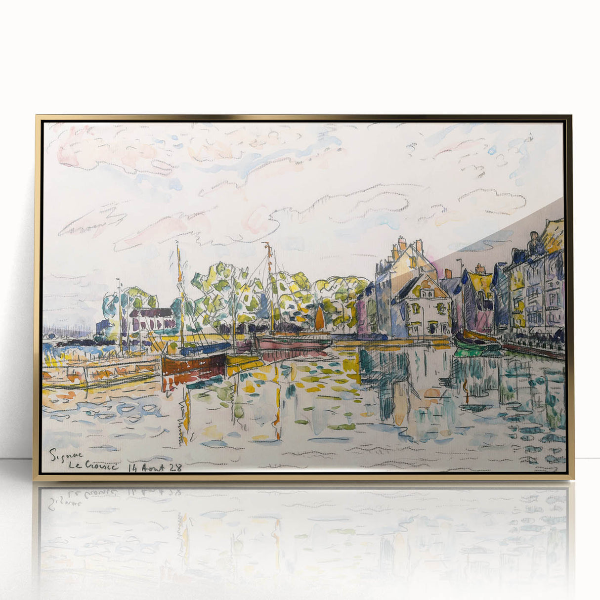 Modern Wall Art of Scenic Harbor - Abstract Coastal Contemporary Style