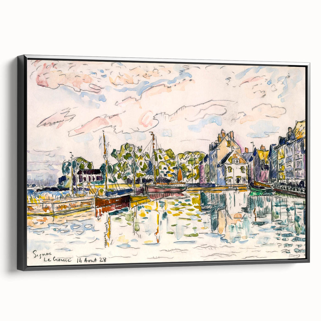 Modern Wall Art of Scenic Harbor - Abstract Coastal Contemporary Style