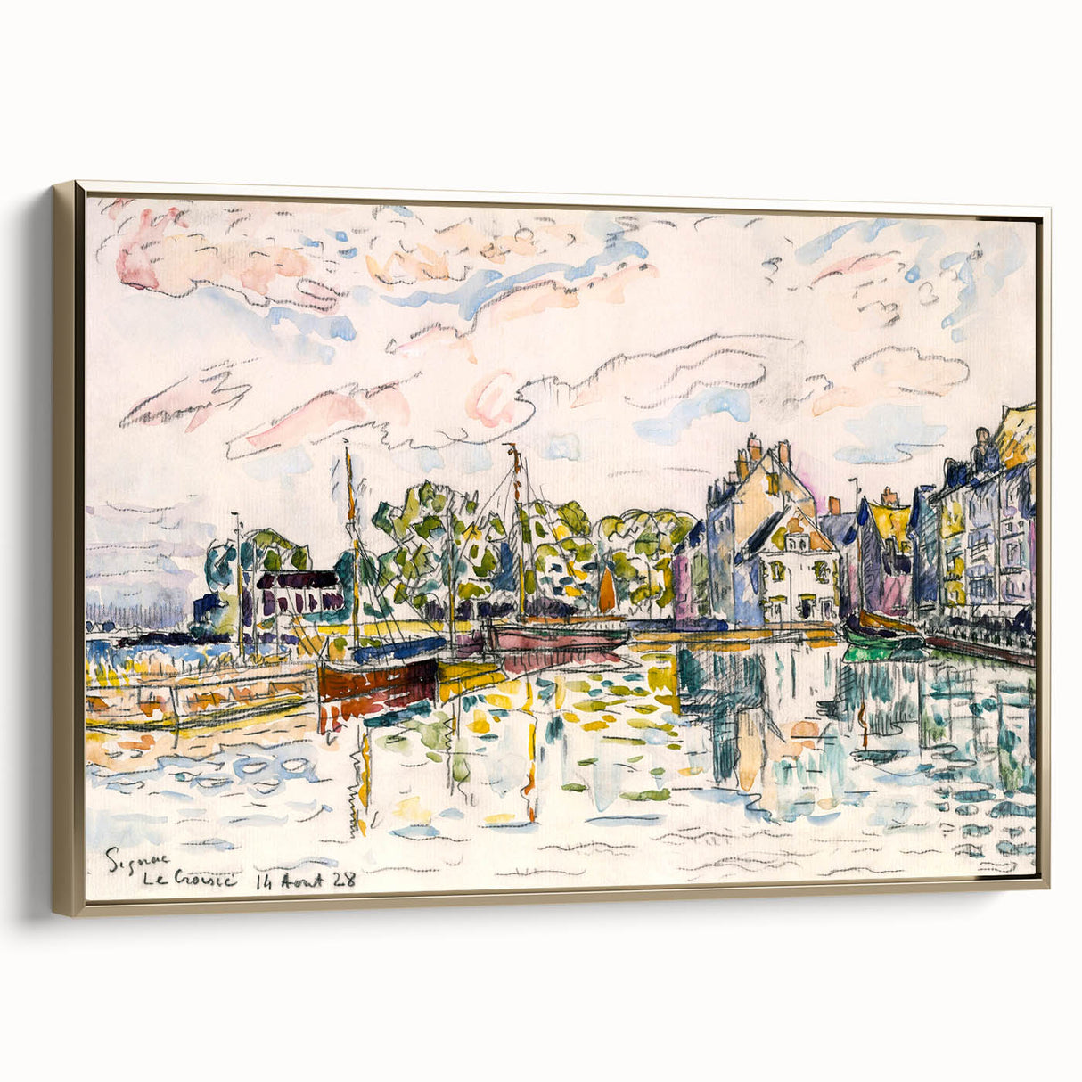 Modern Wall Art of Scenic Harbor - Abstract Coastal Contemporary Style